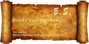 Balázsi Sarolta névjegykártya