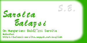 sarolta balazsi business card